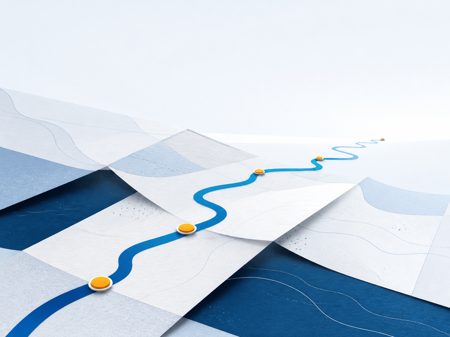 Abstract winding route across a map